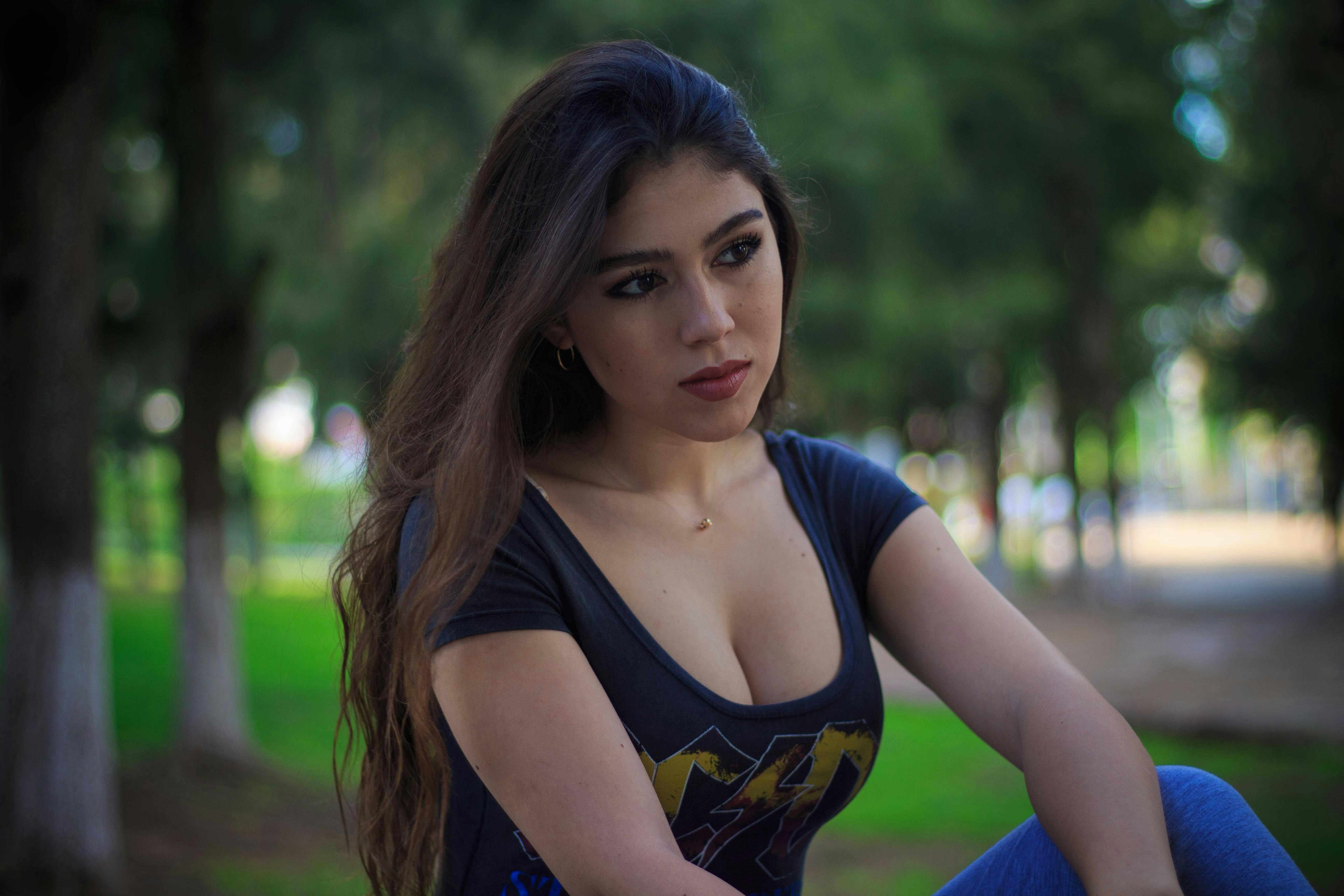 woman in blue and yellow tank top